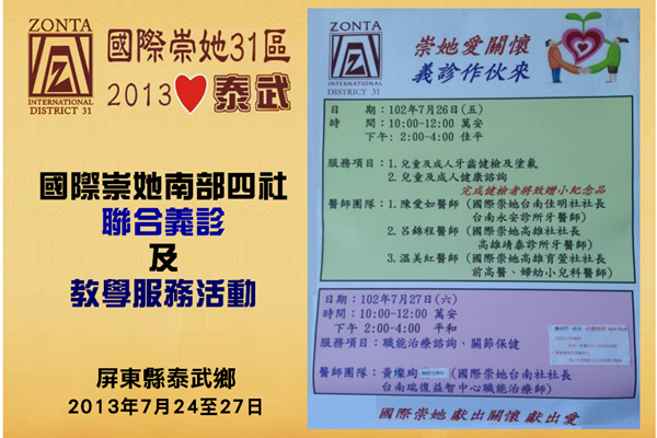 國際崇她南部四社聯合義診及教學活動